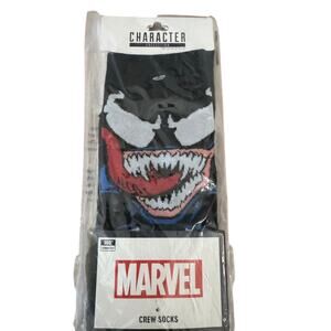 MARVEL VENOM Crew Socks NIP Sock Size 10 - 13 Ages 14 & Older